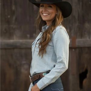 Kimes Ranch Women's Grimes Denim Long Sleeve Shirt Indigo Kaycee